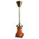 Suspended Jugendstil lamp with orange shade by Muller Frères