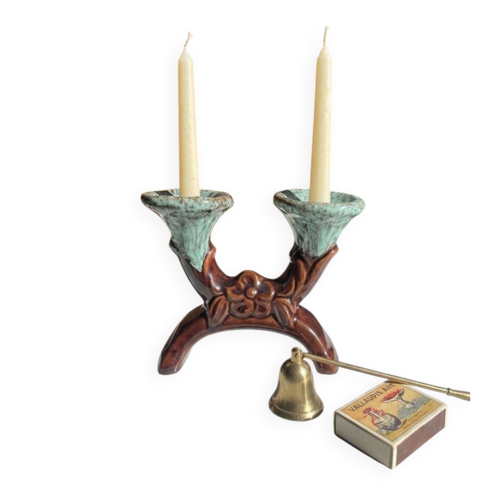 Chandelier double ceramic Vallauris