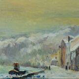 Painting “Under the Snow”, signed J.J Duboc – 1980