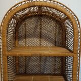 Round rattan shelf