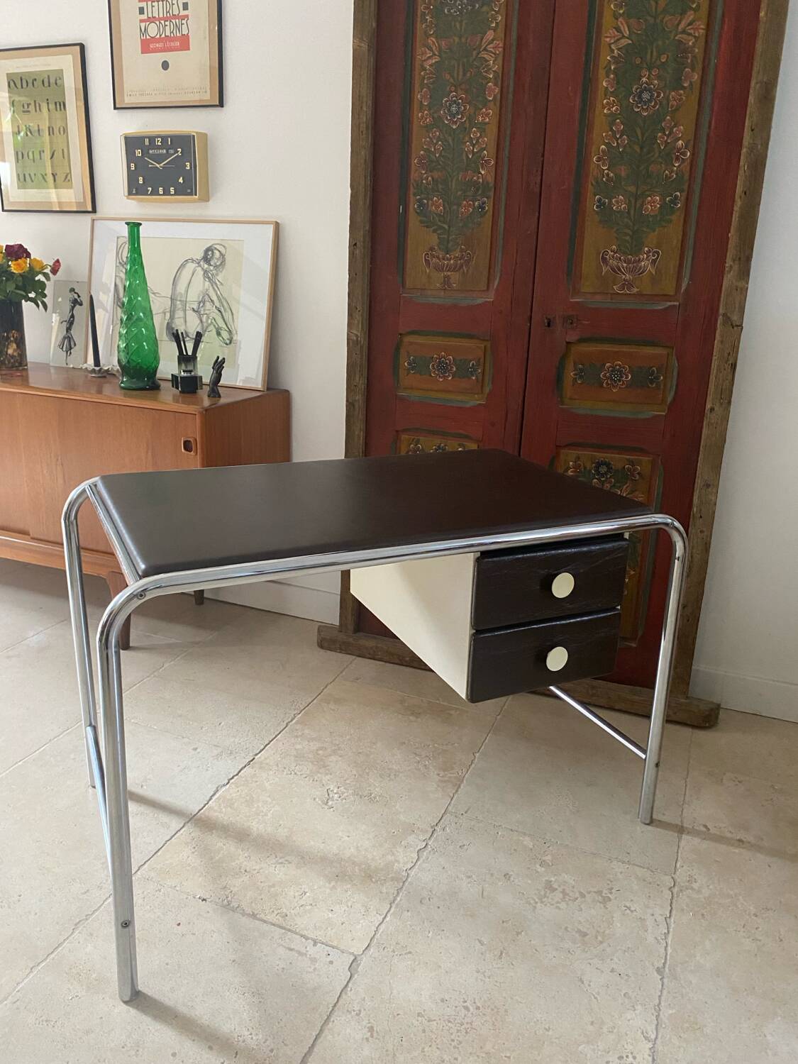 Tubular desk from the 70s/80s