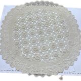 Round crocheted tablecloth