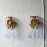 Crystal Wall Lights by Palme & Walter Palwa, 1960s, Set of 2