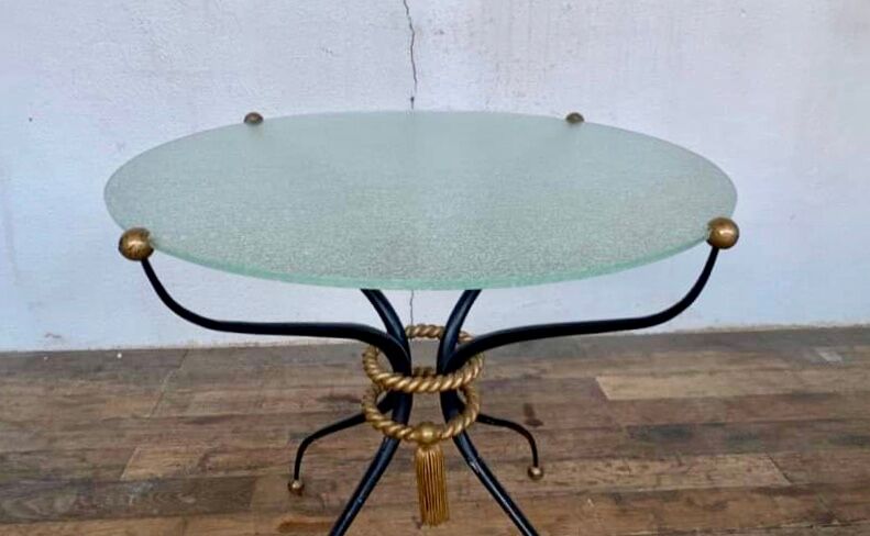 Coffee table art deco iron forge workshop rene prou