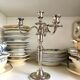 Chandelier with 4 lights, silver-plated candlestick.