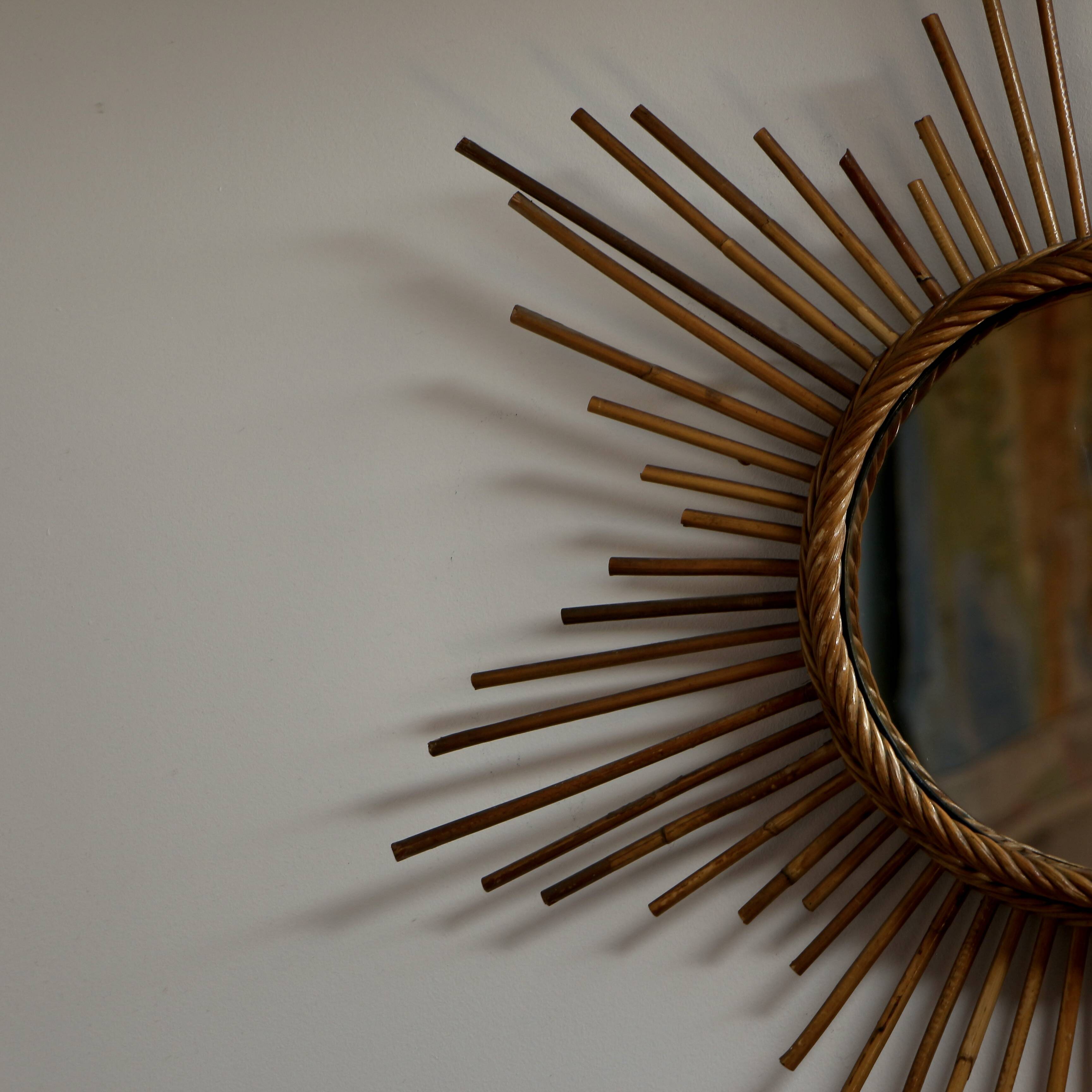 Rattan sun mirror