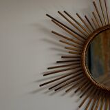 Rattan sun mirror