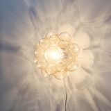 Plafonnier ou lampe à encastrer en verre à bulles ambré par Helena Tynell pour Limburg, Allemagne, années 1960