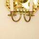 Single mid-century Swedish brass sconce for two candles
