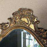 Golden wall mirror with gold leaf Deknudt - beveled ice - Louis XV style