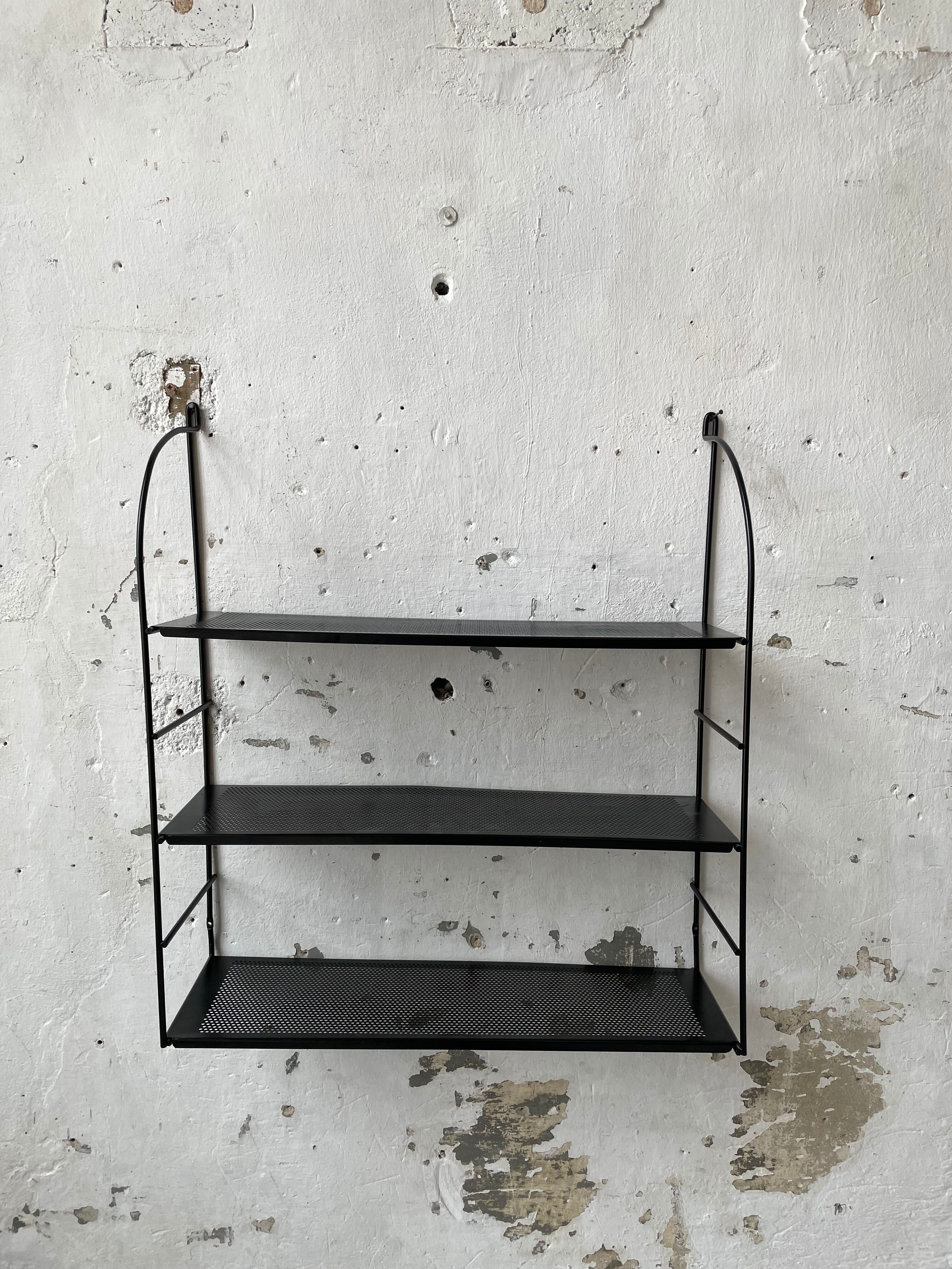 Black metal string shelf