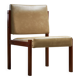 Angular, Teak Wood and Leather Chair with Copper Details, 1970s