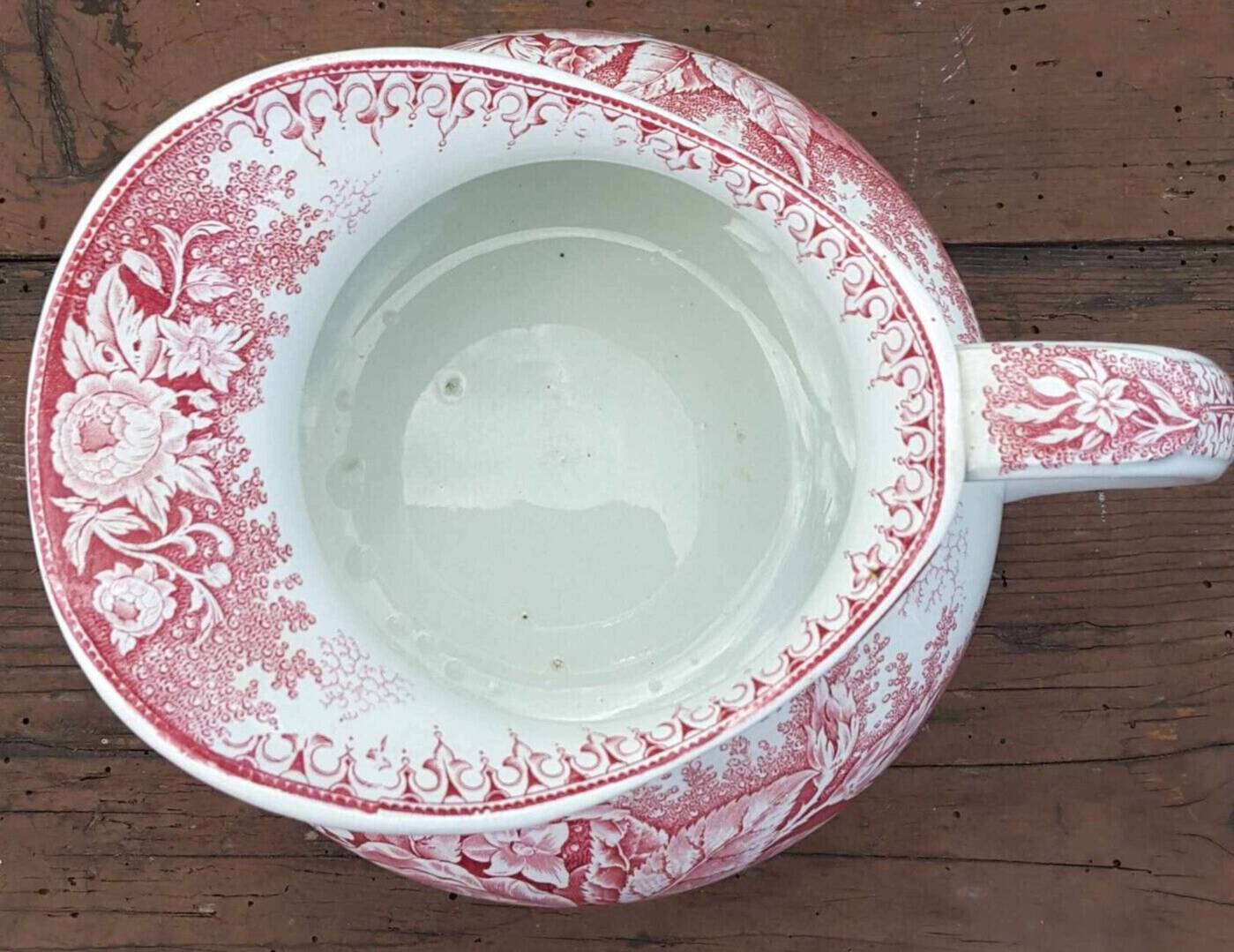 Old toilet set in Pexonne Earthenware Model Flowers FF Vintage