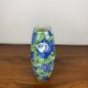 Vase Italien San Marino Titano, motif floral vert et bleu, MCM