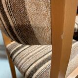 Suite of 4 chairs self beech brass and wool 1960