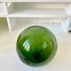 Green blown glass ball, old fishing float