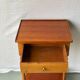 Vintage solid wood pedestal table with niche and drawer