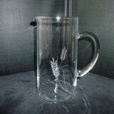 Water decanter engraved glass pitcher 1.4 l