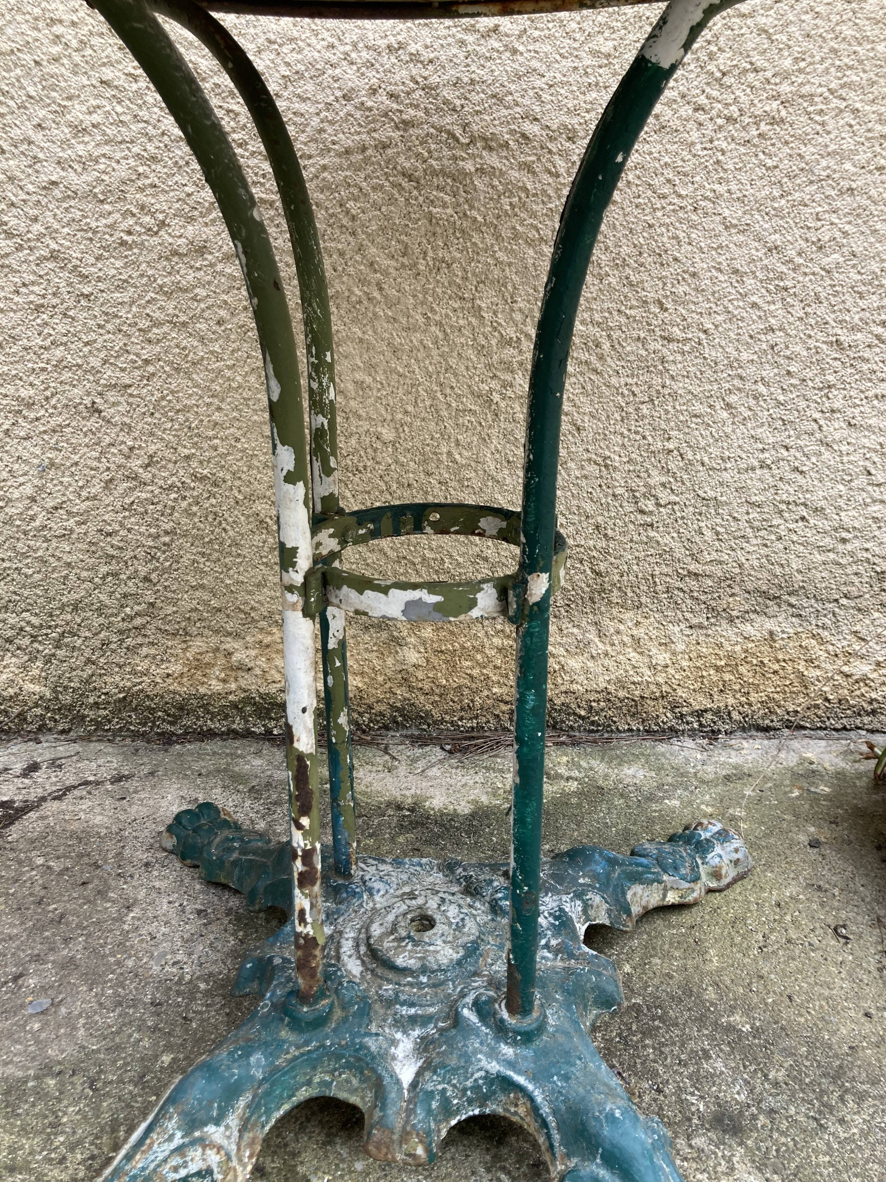Old wrought iron garden table