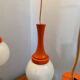 Suspension cascade design Space age orange vintage from the 70s.