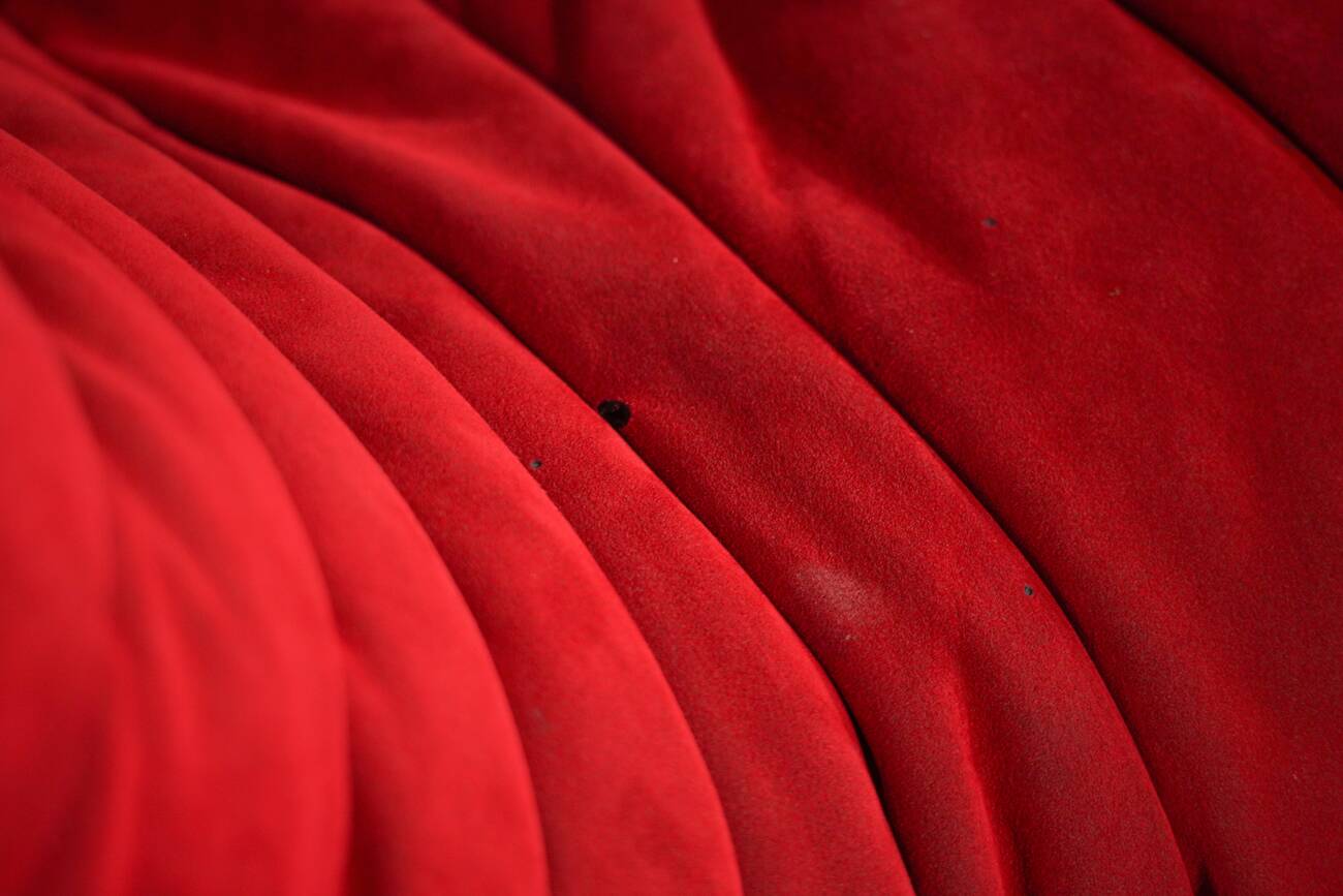 Red Alcantara Togo 2-seater sofa and corner by Michel Ducaroy for Ligne Roset, 2000s