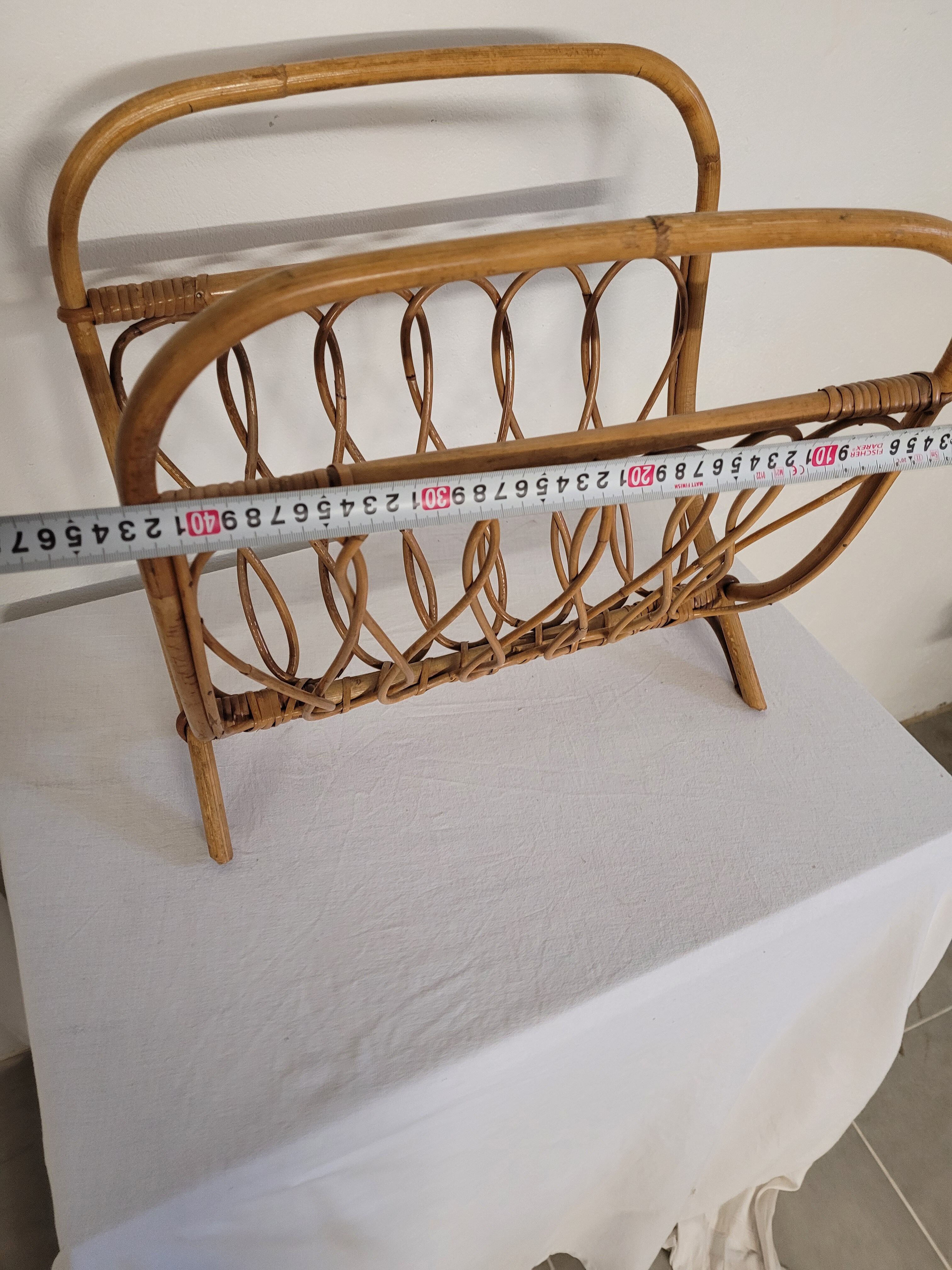 Rattan magazine holder