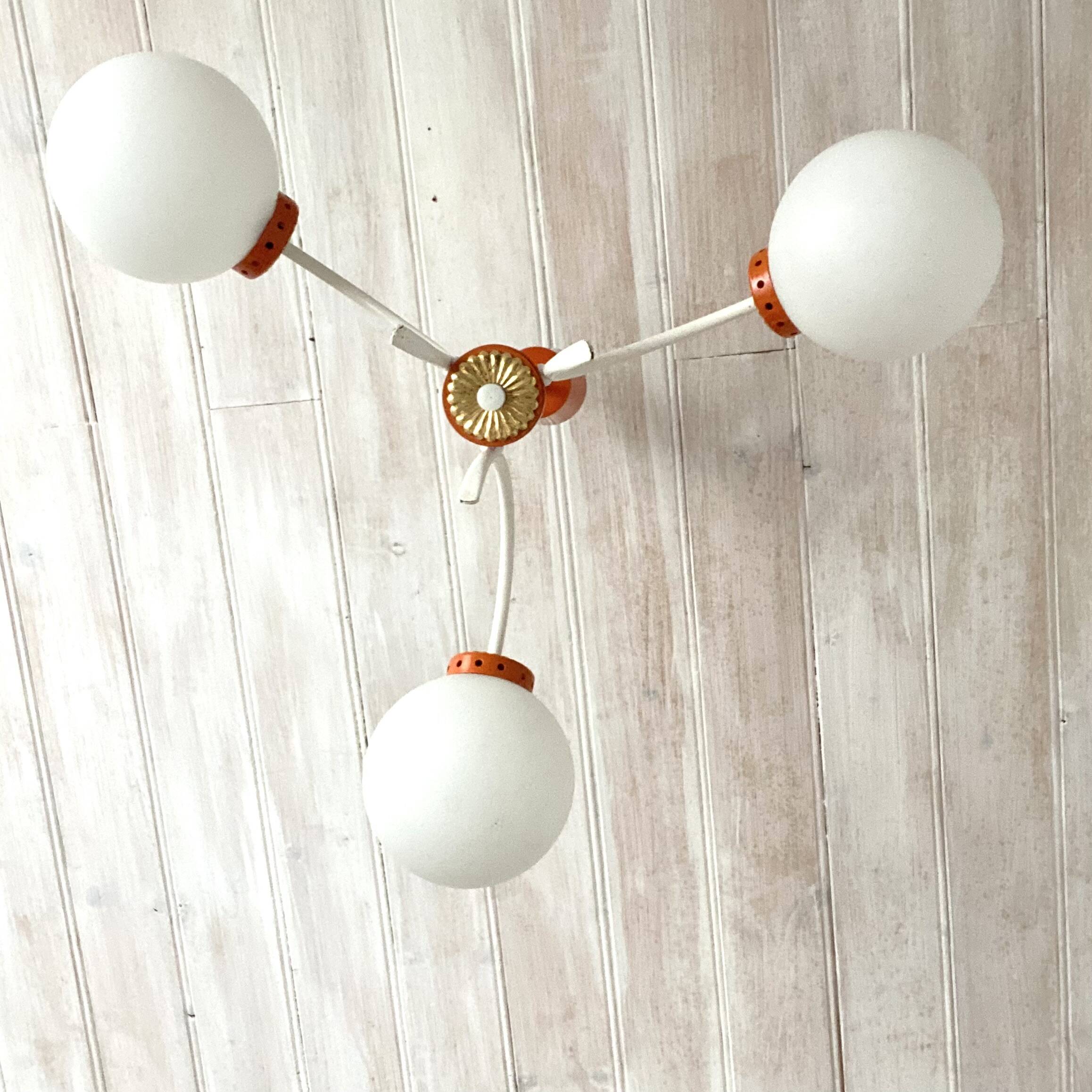 Vintage opaline globe lights