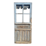 Porte d'entrée en chêne vitrée (4 carreaux)