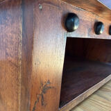 Pair of solid wood coffee tables – rustic / wabi-sabi style (1950-198)