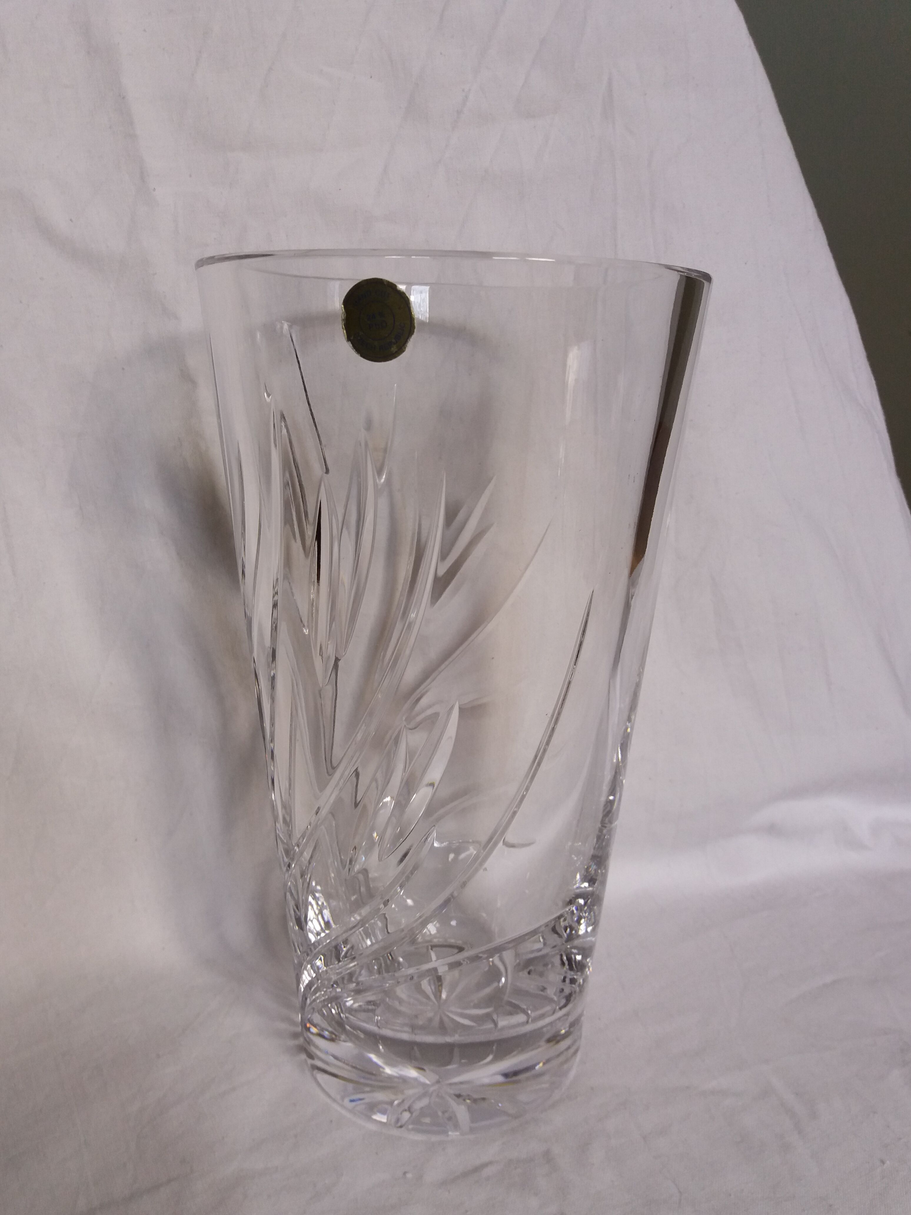 Bohemian crystal vase stamped Crystal Bohemia