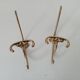 Old coat hook in solid golden brass