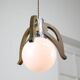 Lampe à Suspension Mid-Century Scandinave en Chrome et Opaline, 1960s