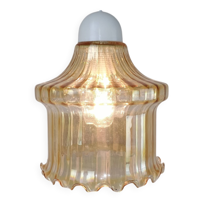 Venini Suspension Vintage en Verre Murano ambre