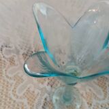 Glass tulip candle holder on stand