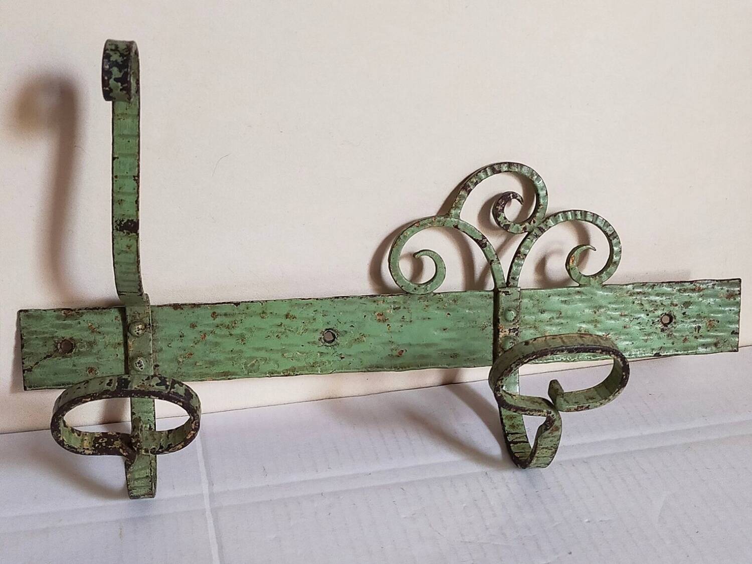 Wrought iron coat rack