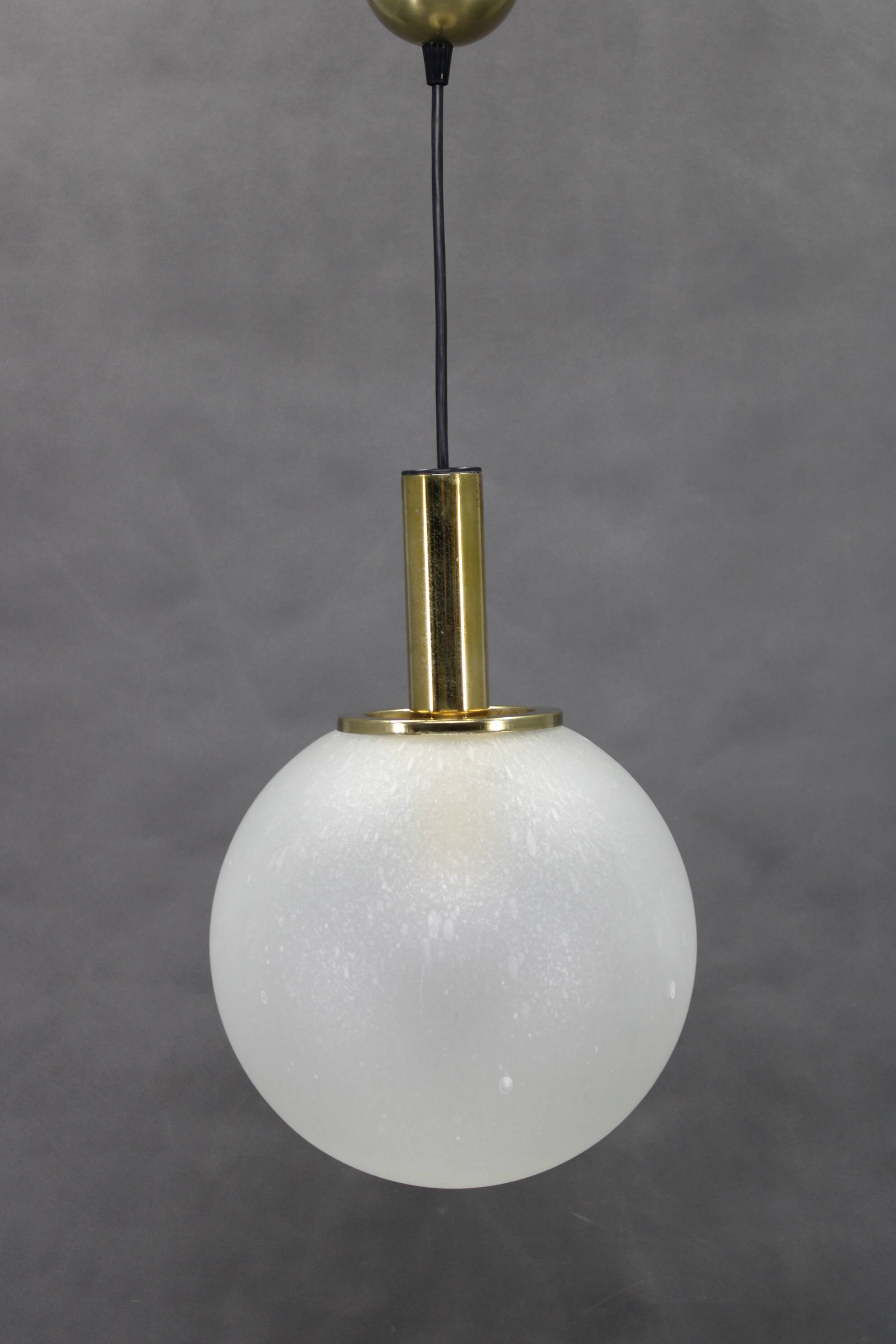 1970s Pendant Glass Light by Targetti , Italy