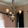 Antique Wrought Iron Murano Glass Light Pendant