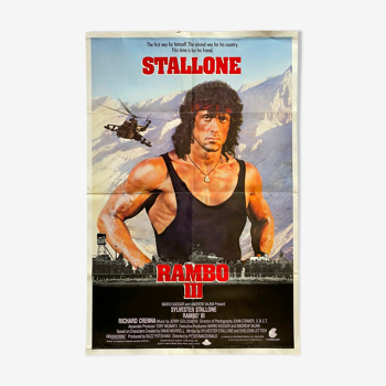 Affiche cinéma originale "rambo iii" sylvester stallone 69x104cm 1988