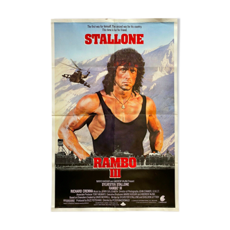 Affiche cinéma originale "rambo iii" sylvester stallone 69x104cm 1988