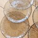 6 vintage dessert plates in smoked glass – Floral relief petal effect
