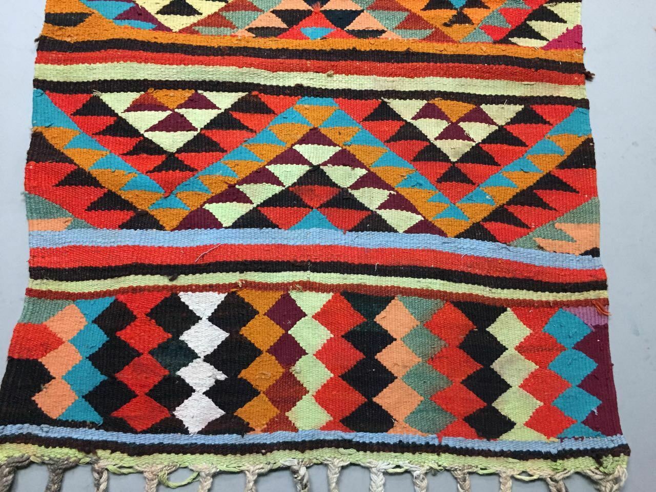 Old turkish narrow kilim runner 320x85 cm