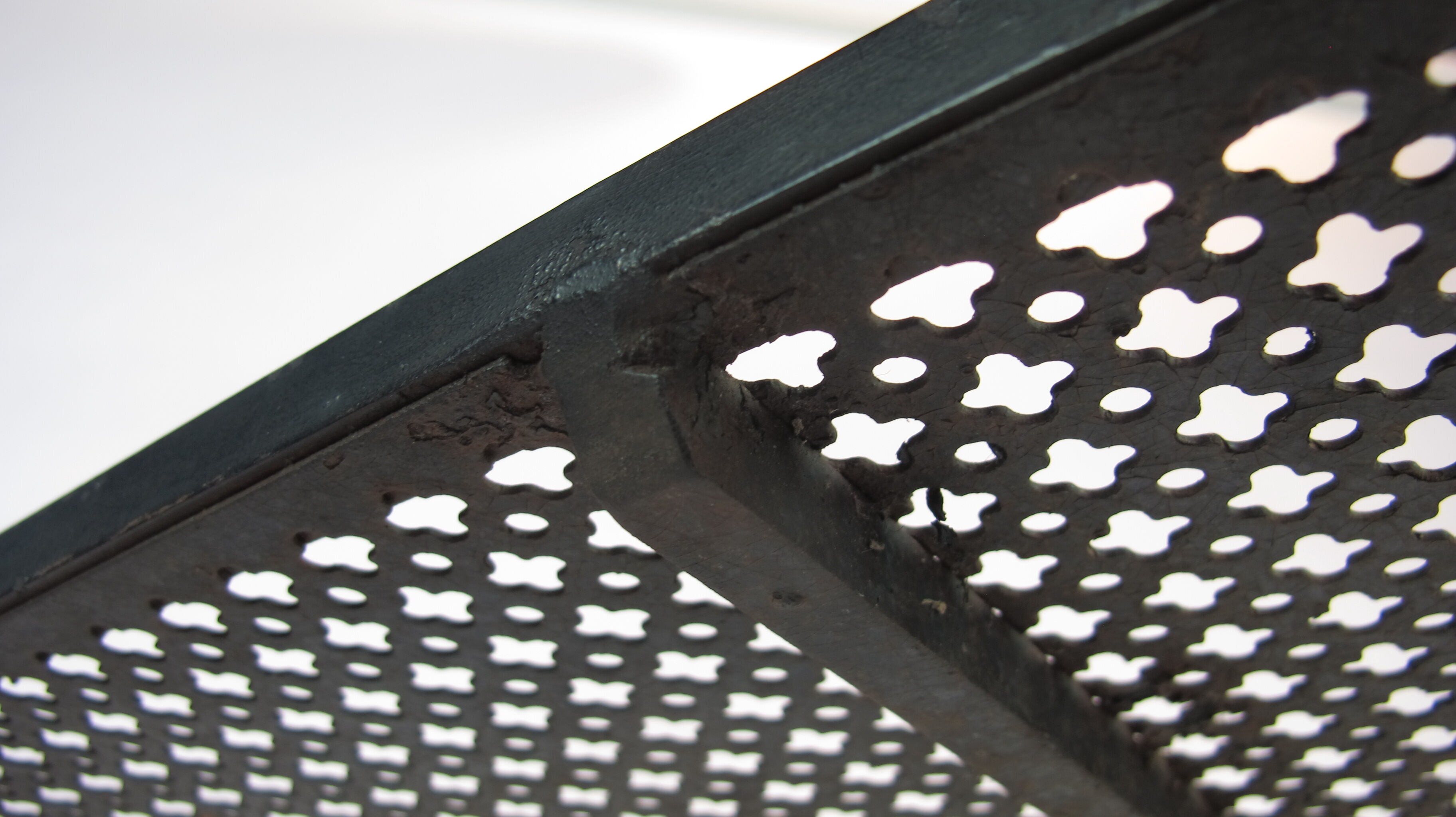 Mathieu Mategot's black wheelie table, 1950