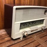Old radio atlantic bakelite white & bordeaux red vintage #a533