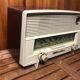 Old radio atlantic bakelite white & bordeaux red vintage #a533