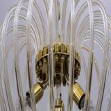 Venini Mid-Century Modern Italian Murano Glass and Brass Chandelier, 1950s