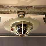Deco France 1930 s plated nickel chandelier