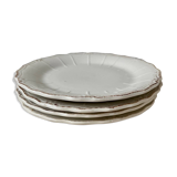 Set of 4 white porcelain dessert plates