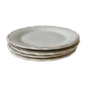 Lot de 4 assiettes à dessert en porcelaine blanche