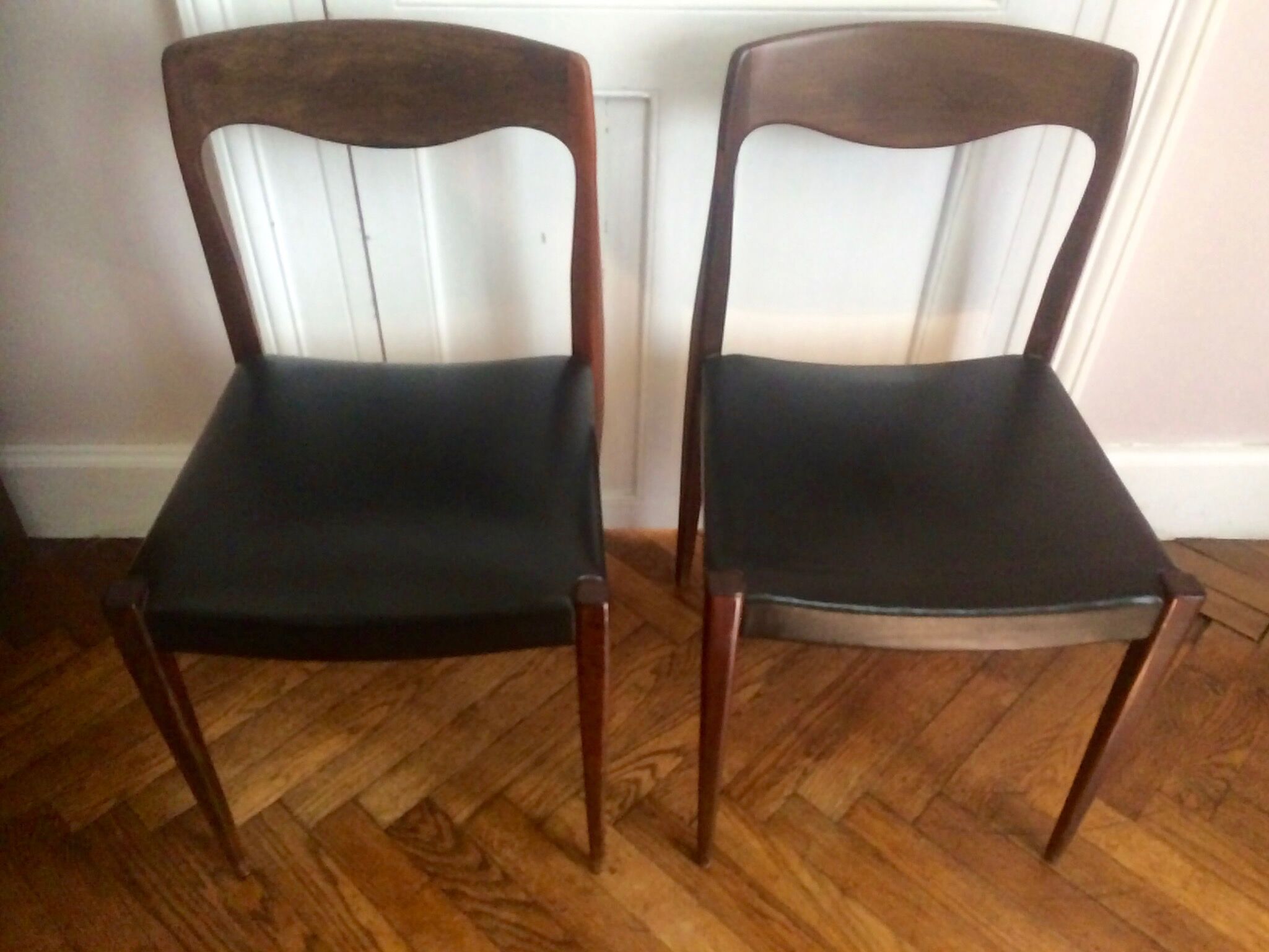 Series of four Scandinavian type chairs