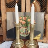 pair of brass candlesticks